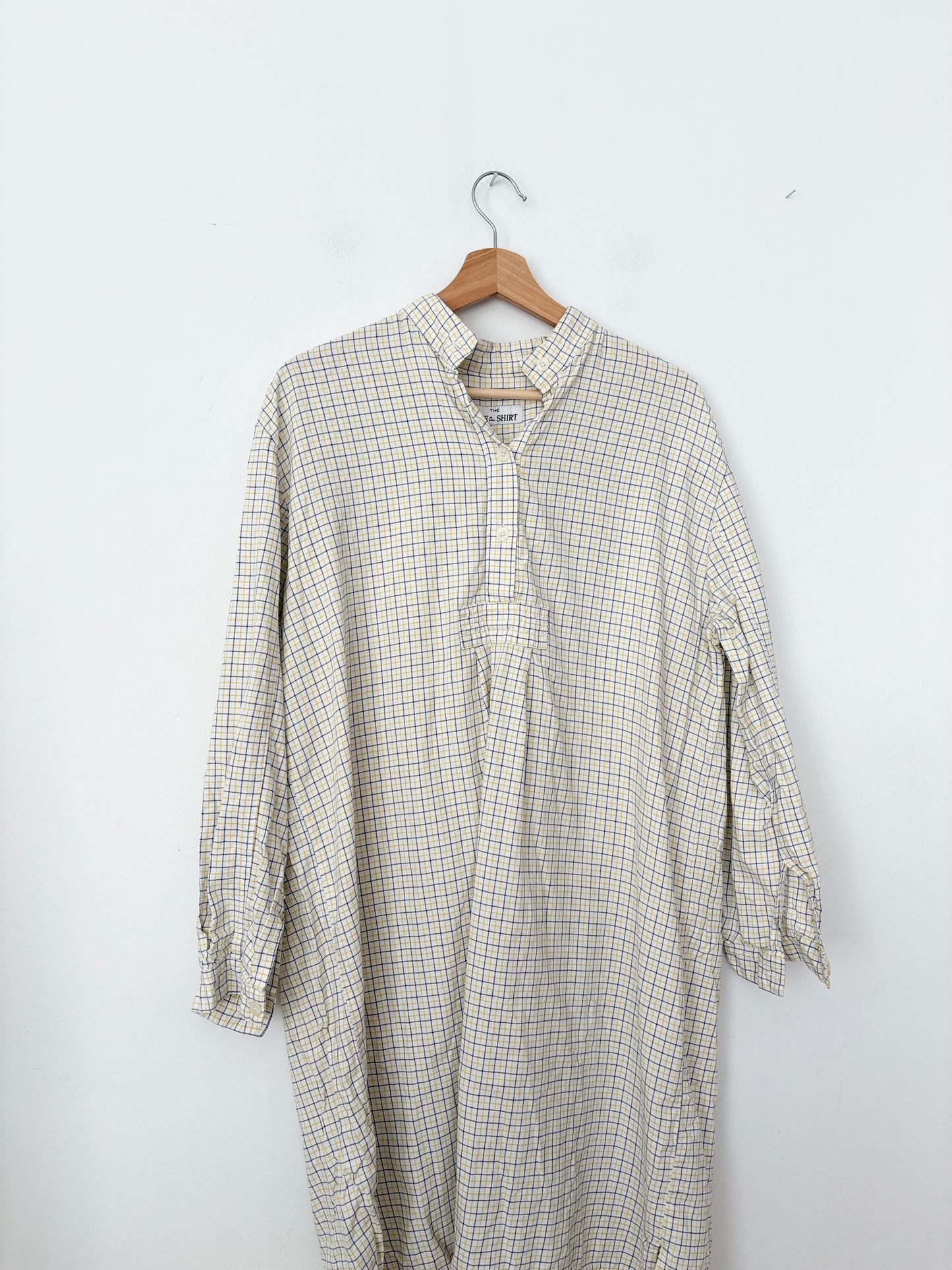 The sleep shirt long sleeve nightshirt in grid Large