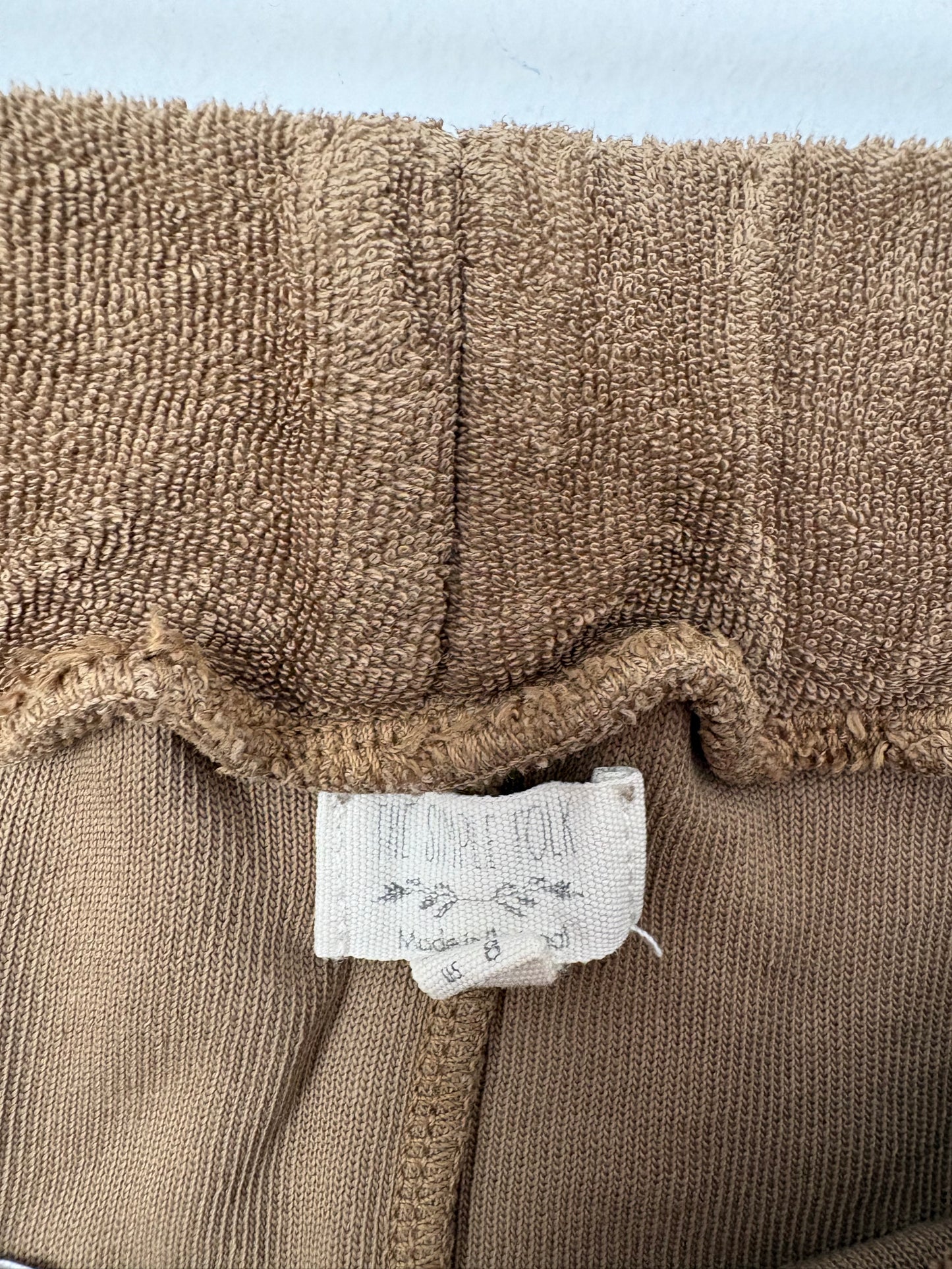 Pantalon éponge à jambes larges style folk simple, taille M/L