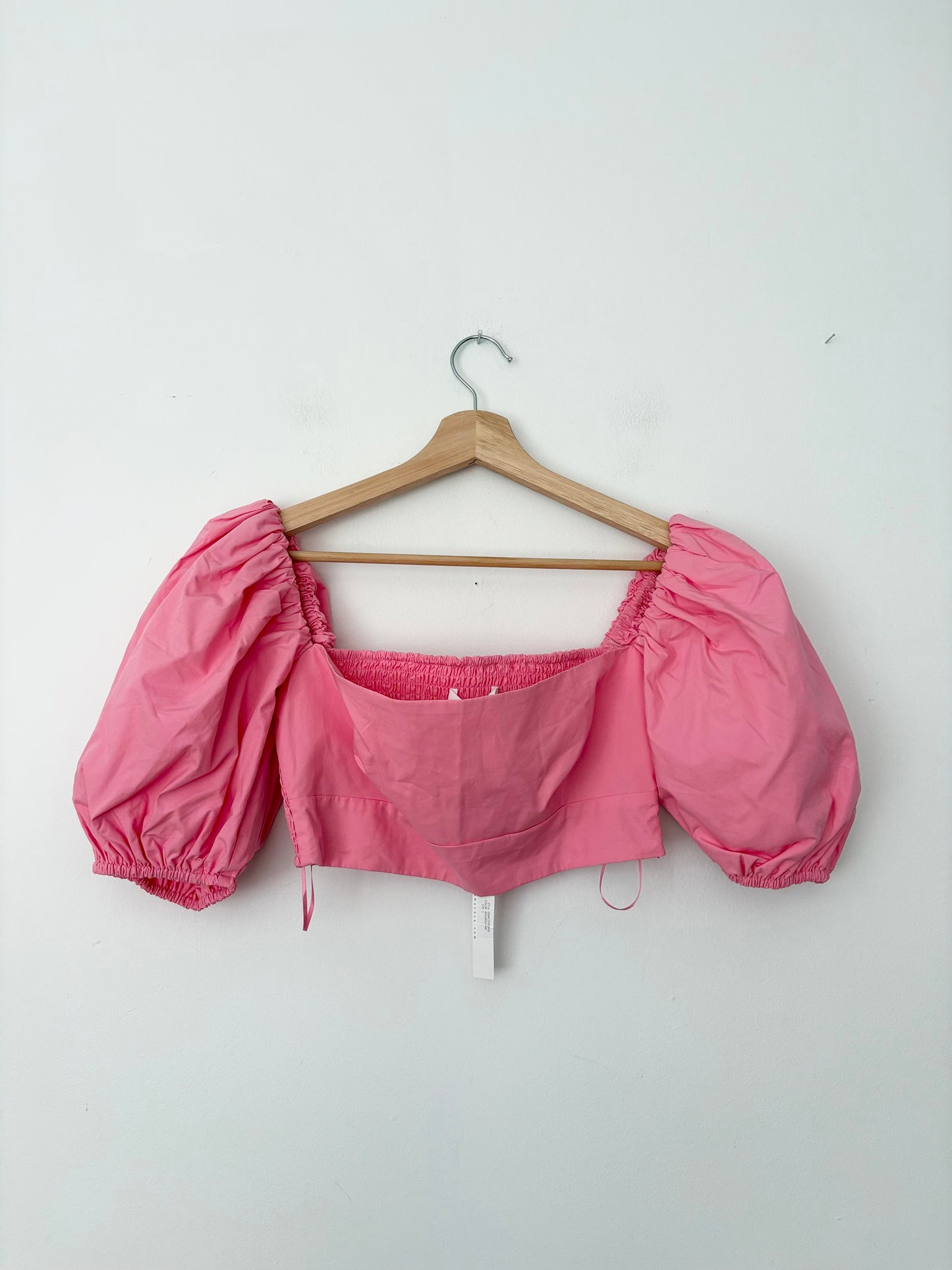 Susana Monaco poplin puff sleeve crop top Small