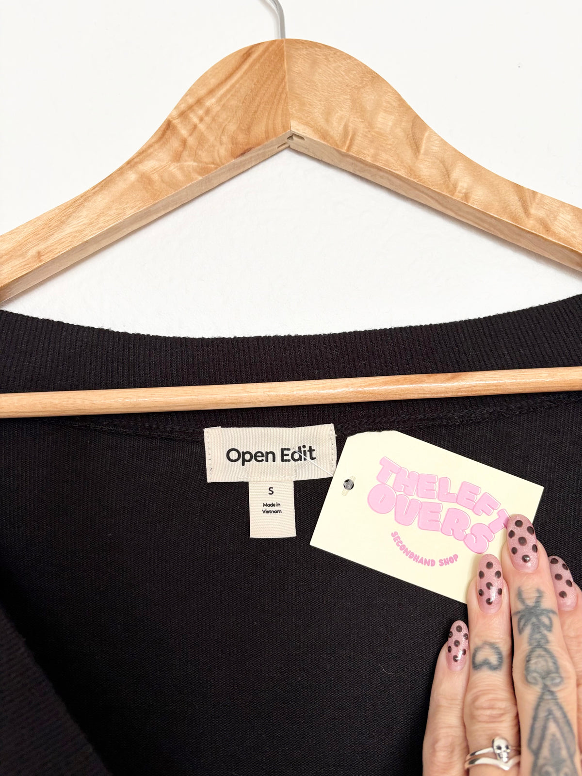 Open edit black boxy cardigan S/M