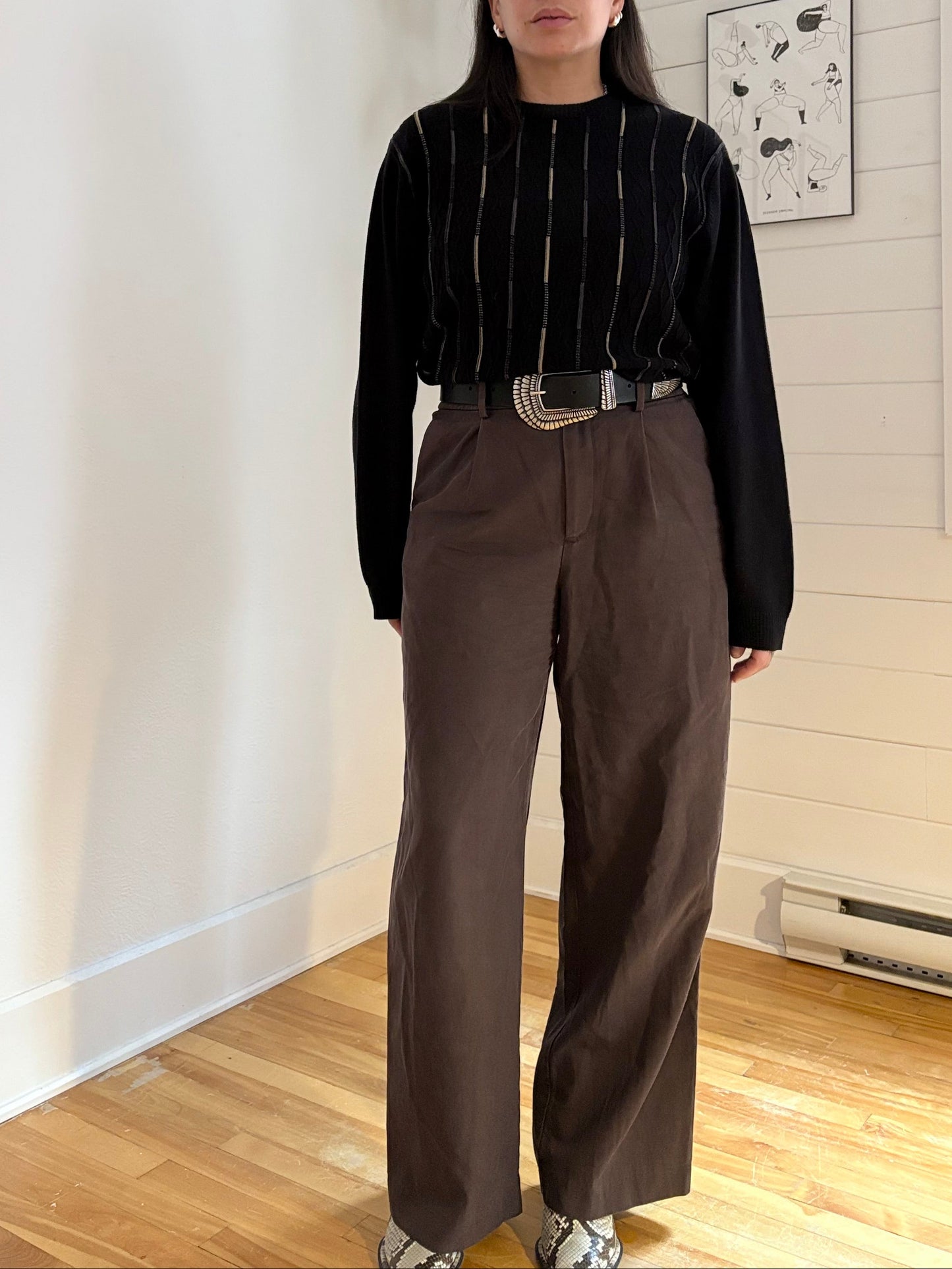 Vintage Pronto Uomo cable knit sweater M/L