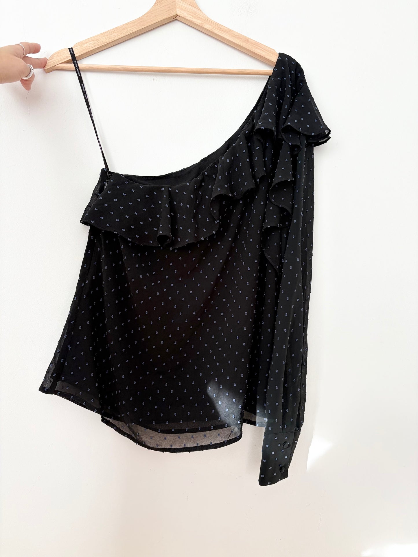 Avec les filles ruffled one shoulder blouse Medium