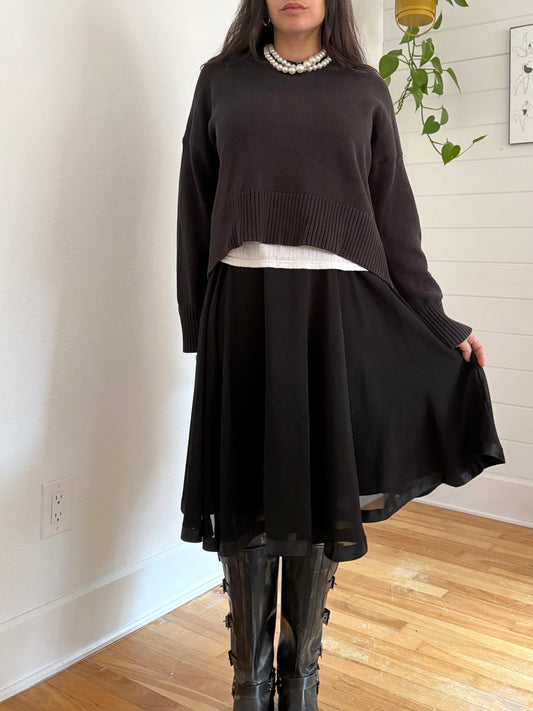 Vintage flowy midi skirt M/L