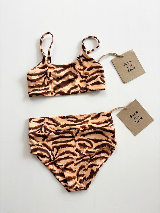 Stone Fox swim zebra 2 piece swimsuit 4/5T