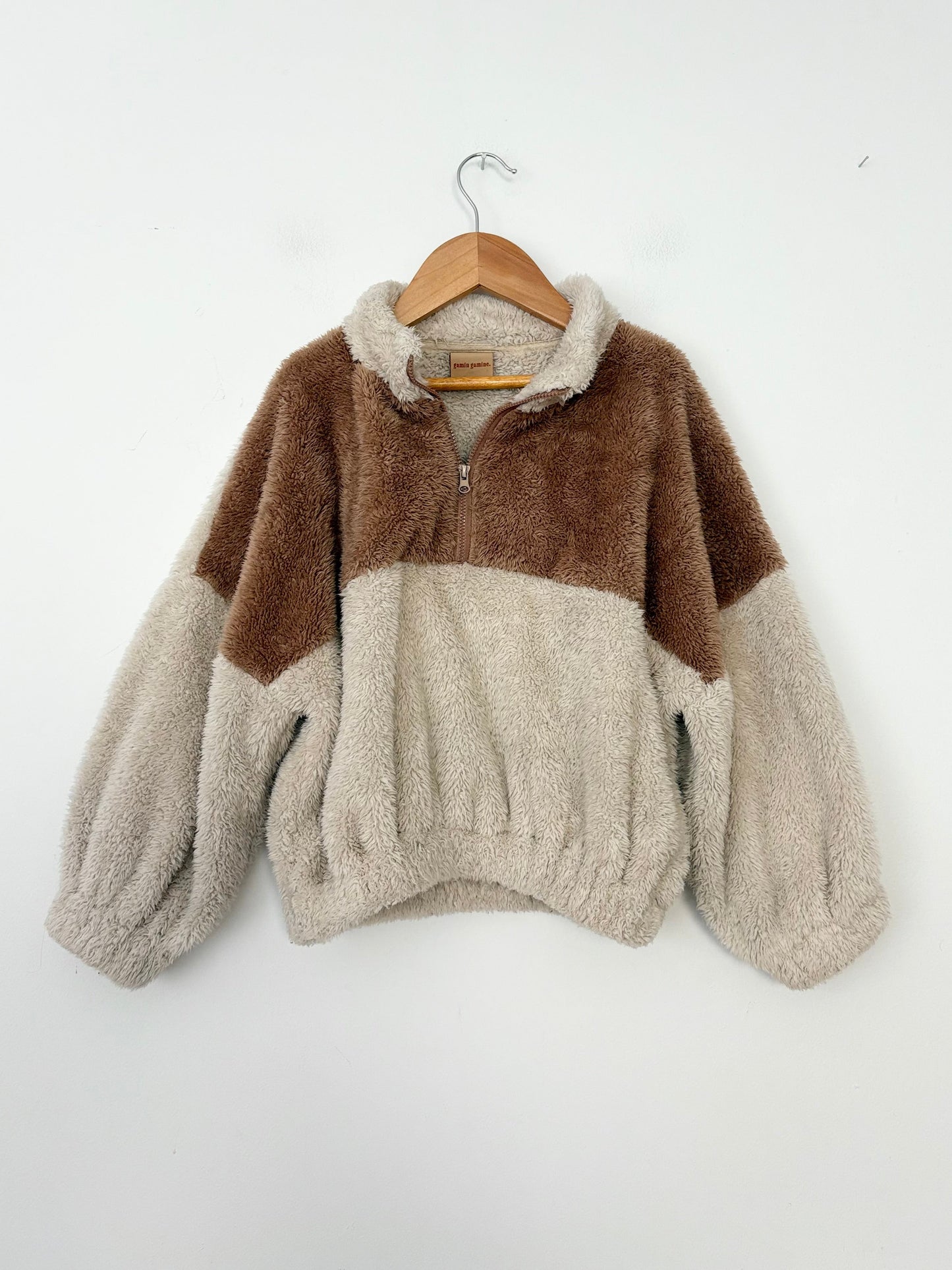 Gamin Gamine sherpa half zip pullover 5/6Y