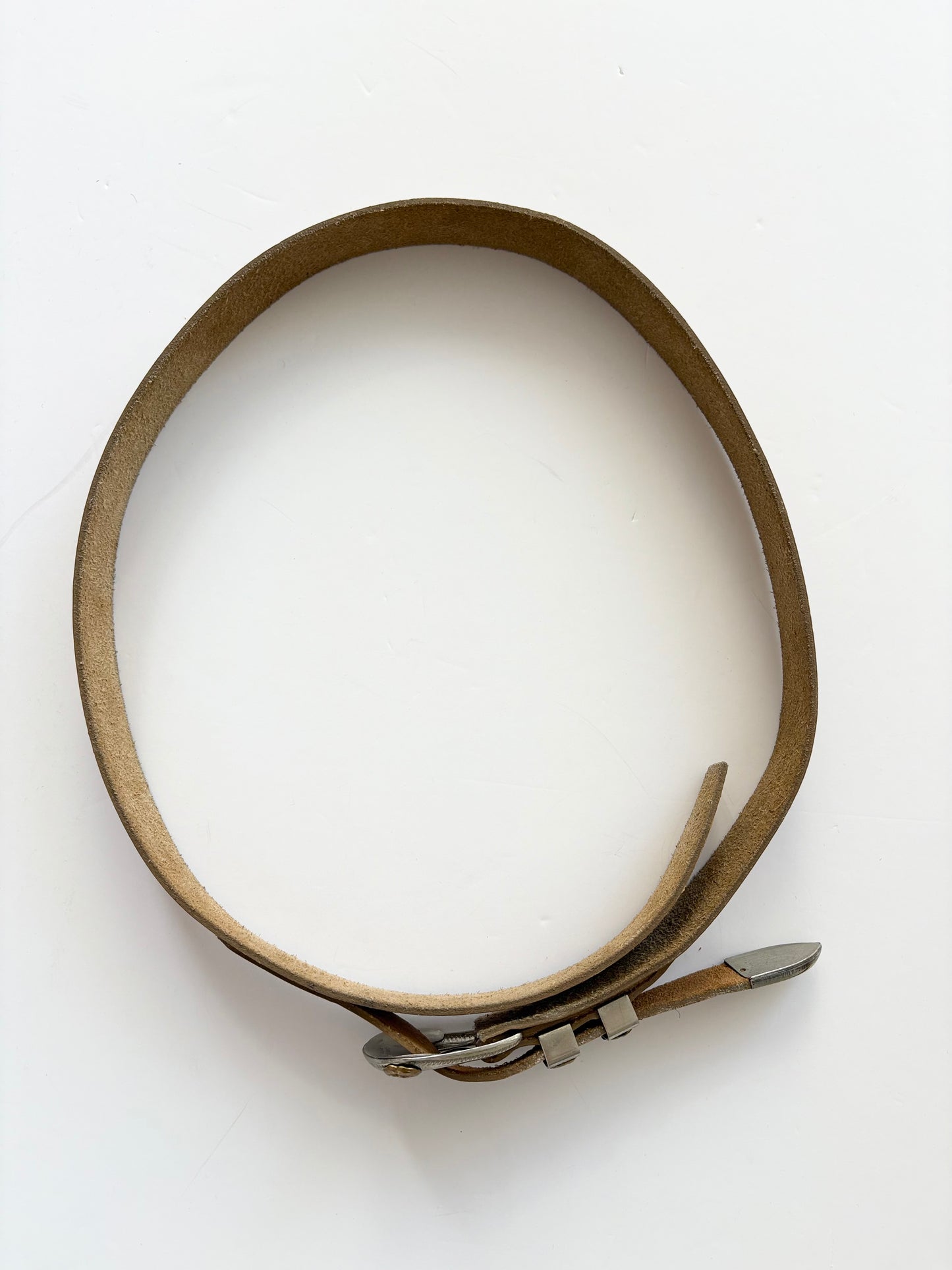 Vintage genuine leather tan belt