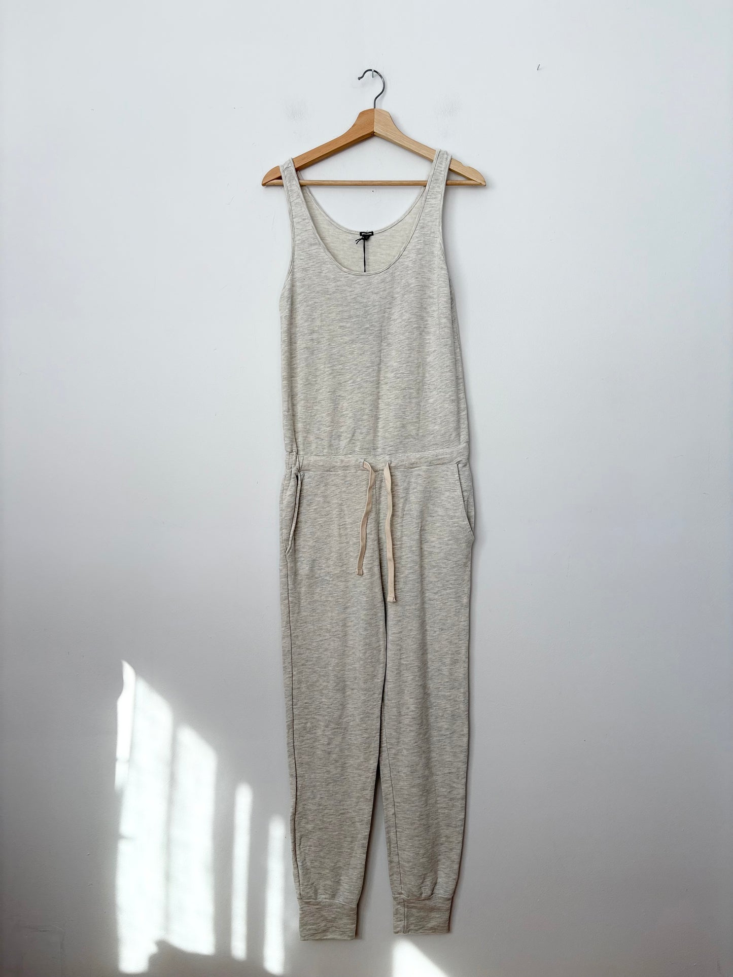 Monrow supersoft blanket stitched jumpsuit Small