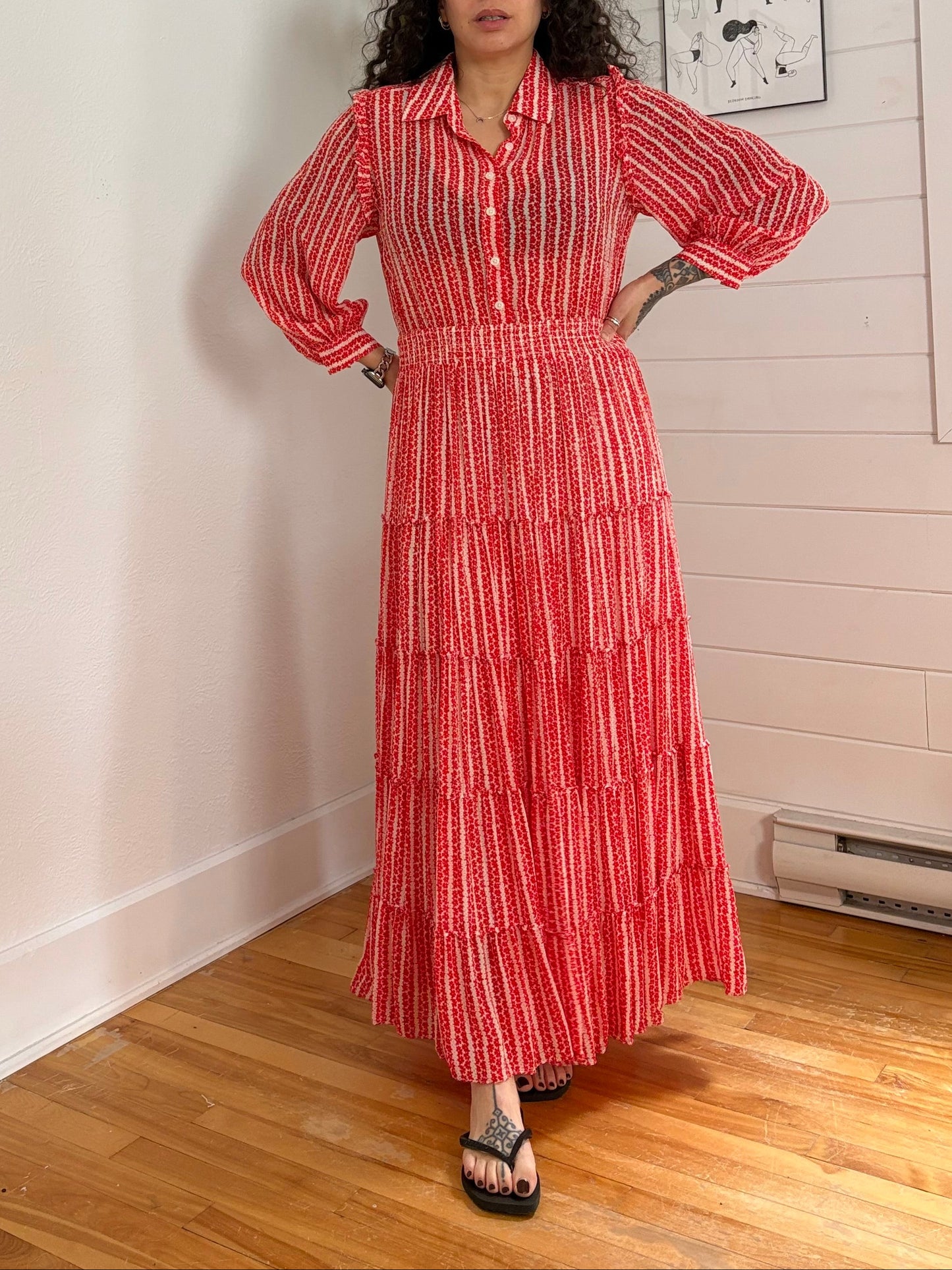 The Kooples floral print stripe dress M/L