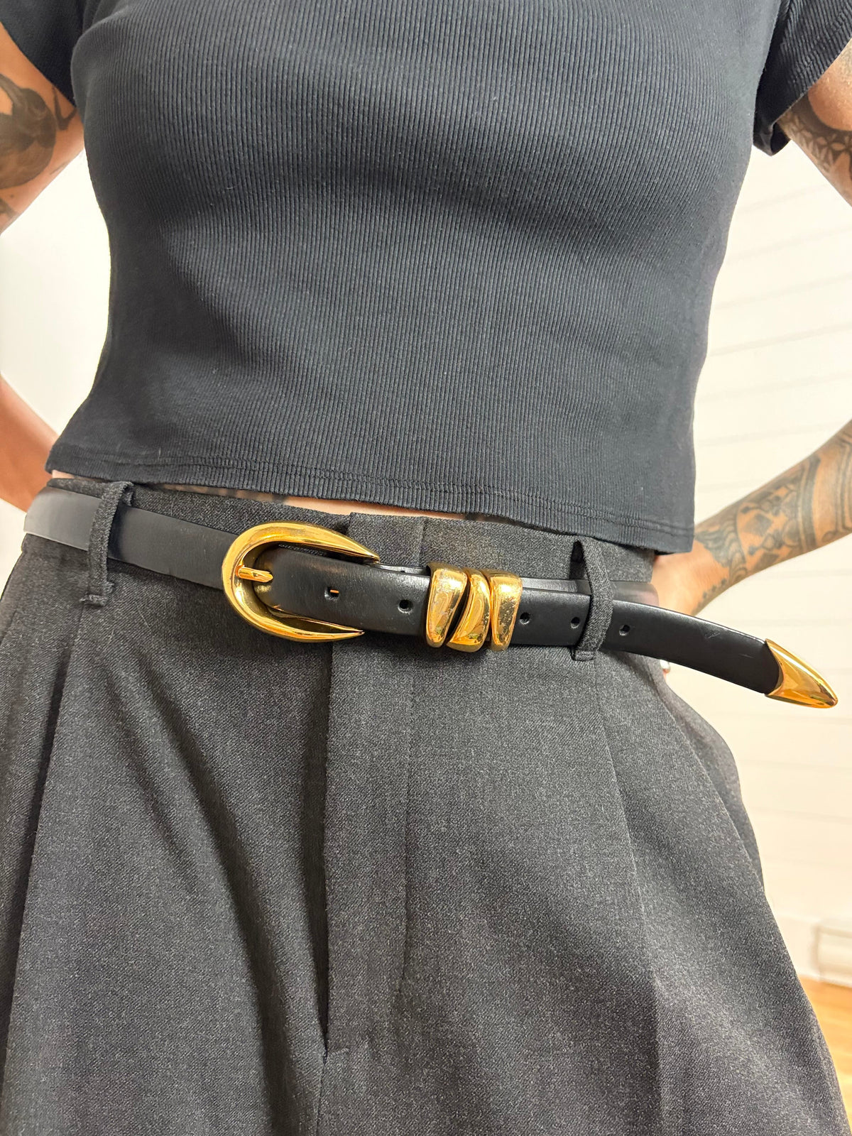 Ceinture Madewell à triple passant métallique, taille Large