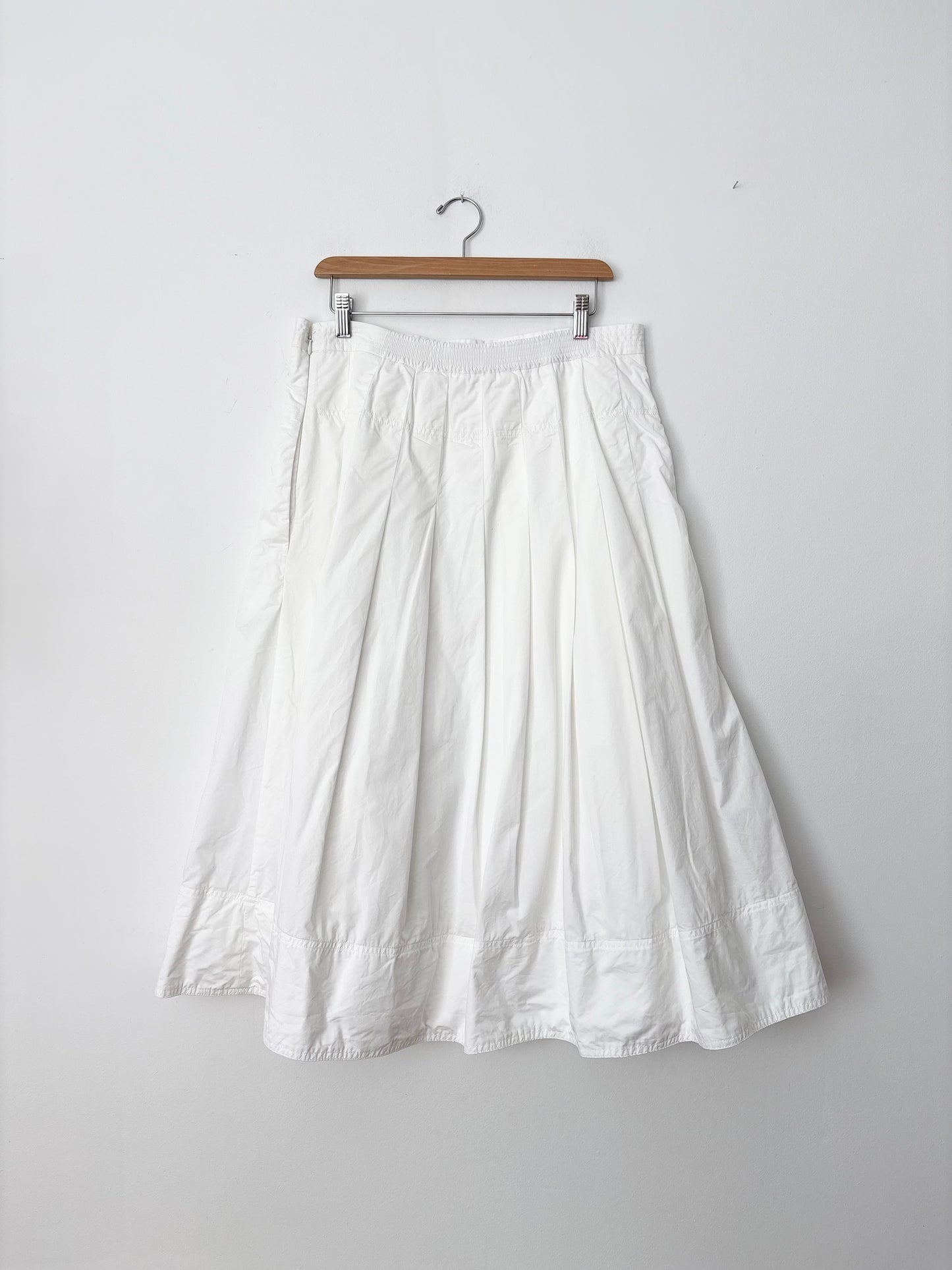 Madewell pleated midi skirt in cotton poplin XL