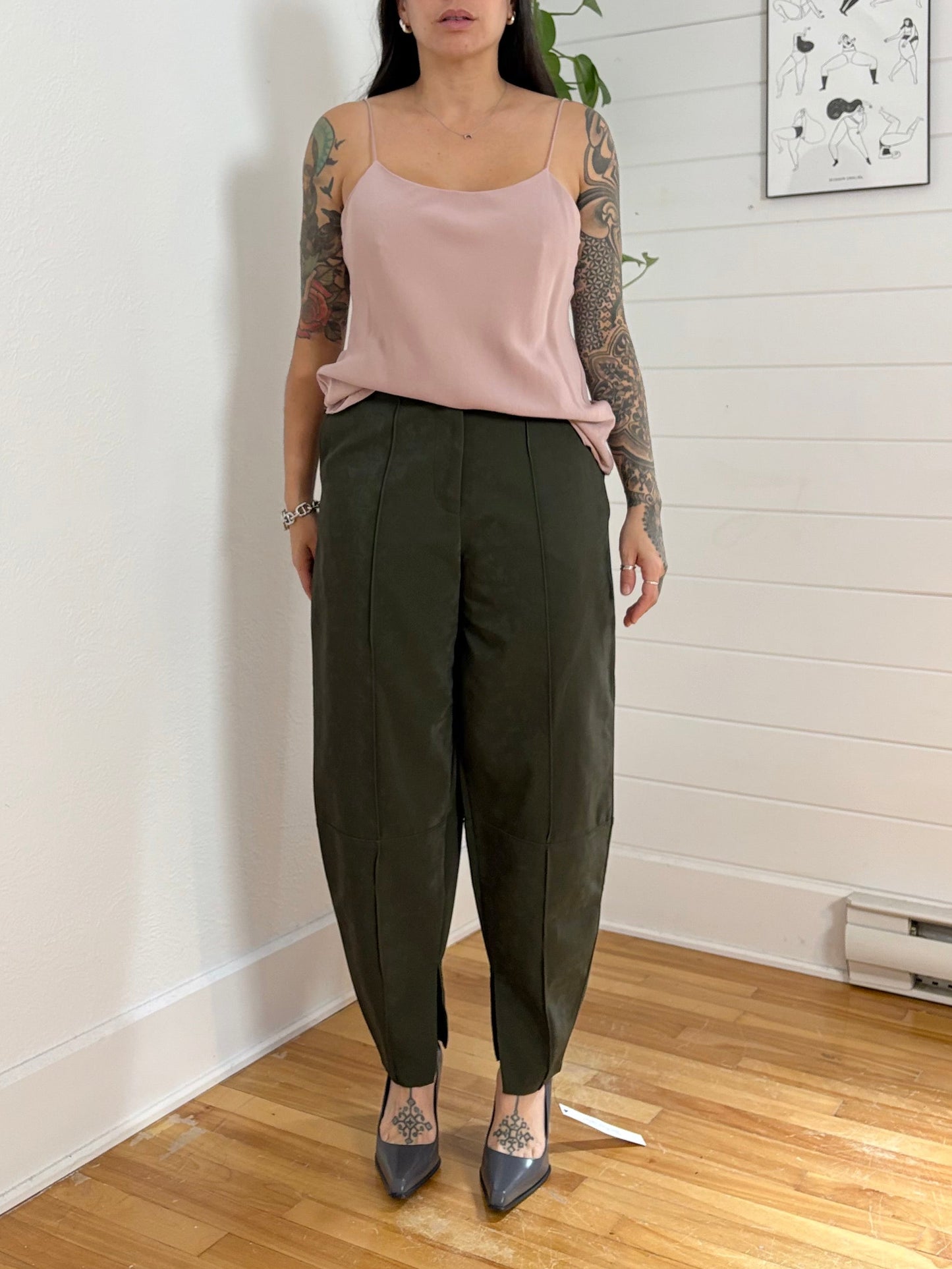 Ronny Kobo Kimara faux suede balloon pants Medium