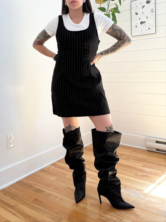 Mini-robe Madewell en laine mélangée à fines rayures M/L 