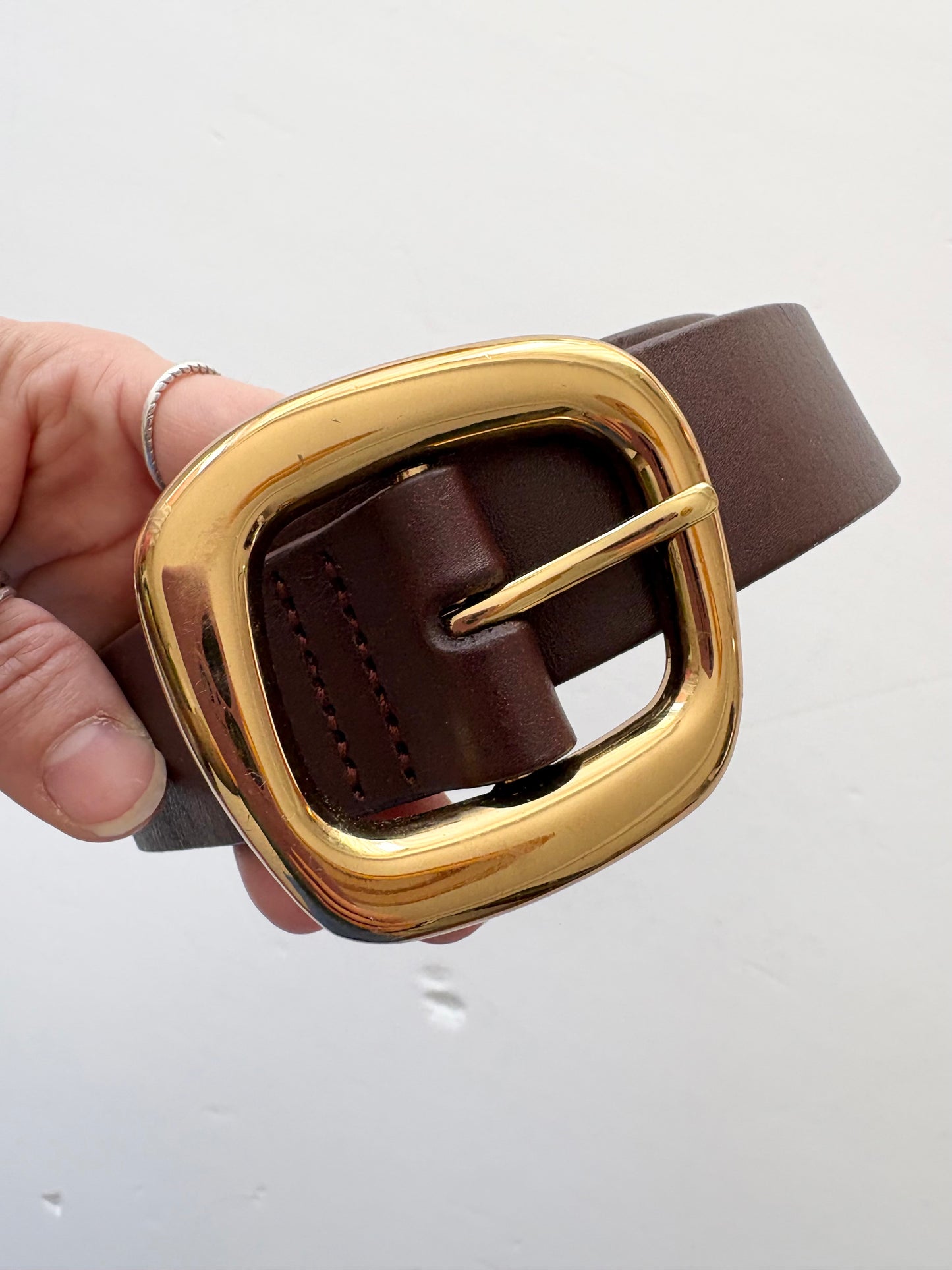 Madewell brown sculptural buckle belt Medium
