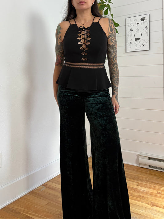 Jonathan Simkhai lace up black top Medium