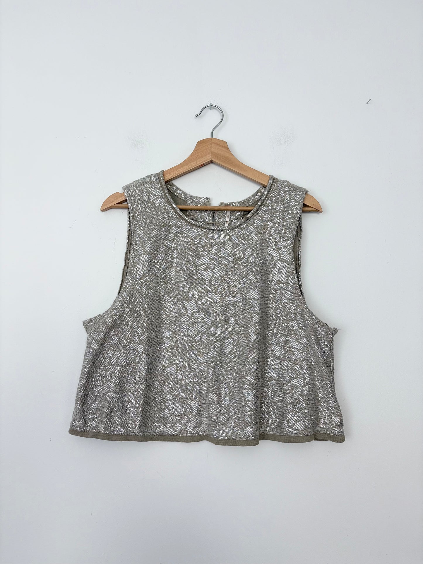 Free people metallic crop knit top Medium