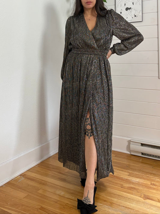 The Kooples pleated metallic dress Small