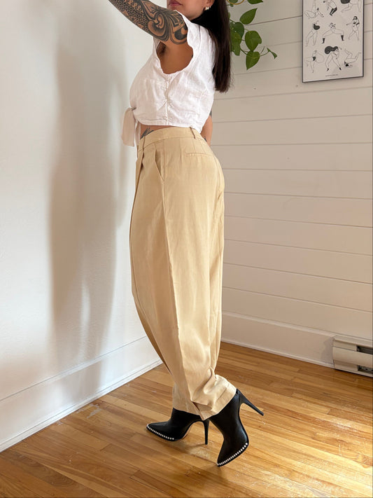Lattelier linen blend tailored pants Large