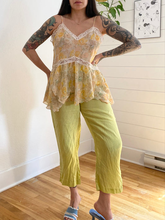 Free People floral sheer lace detailed tunic Medium