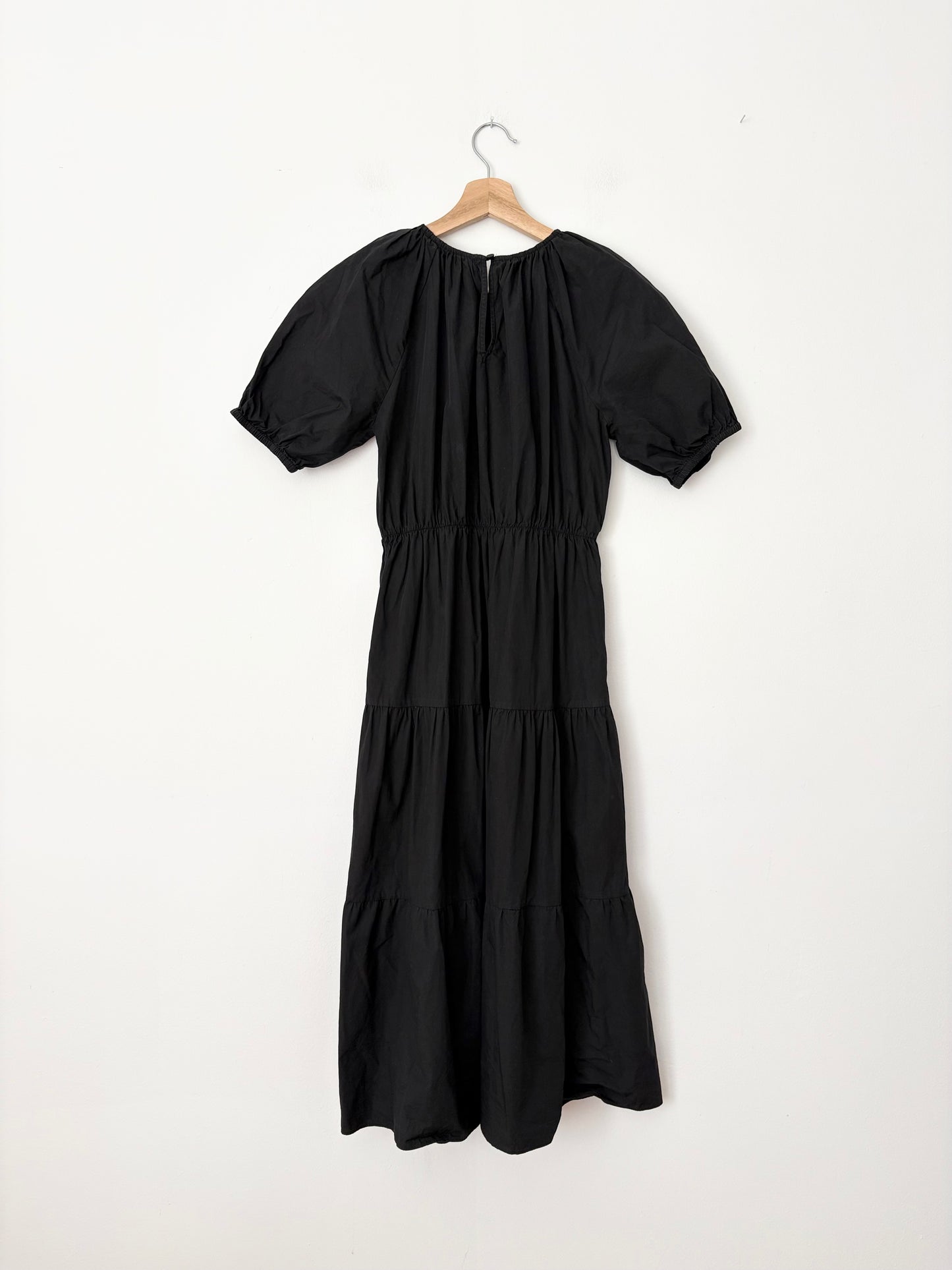 Greylin tiered puff sleeve midi dress XS