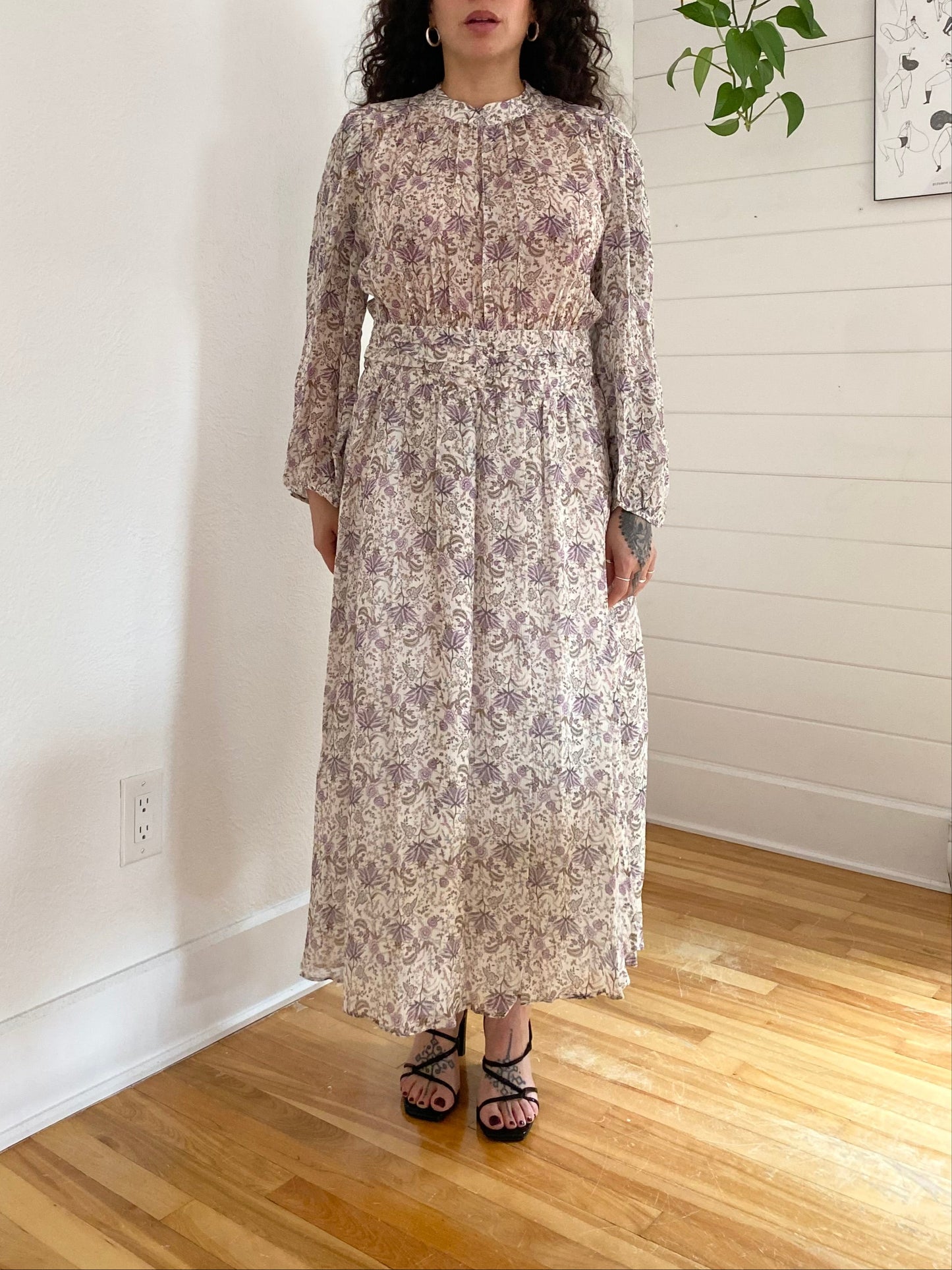 The kooples liberty fields long sleeve maxi dress Large