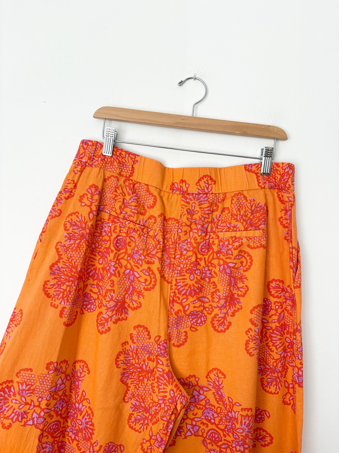Caroline Constas Linen blend floral pants Large
