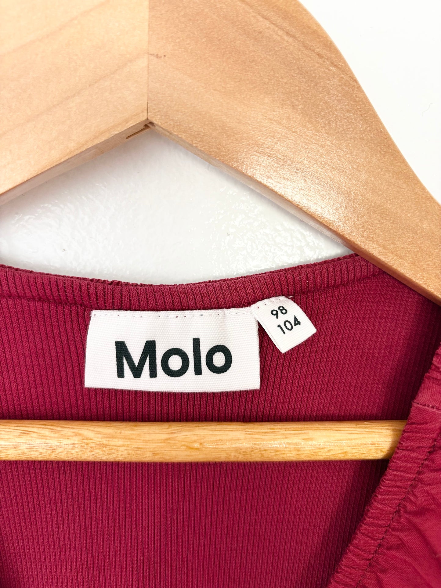 Molo burgundy ruffle dress 2/3T