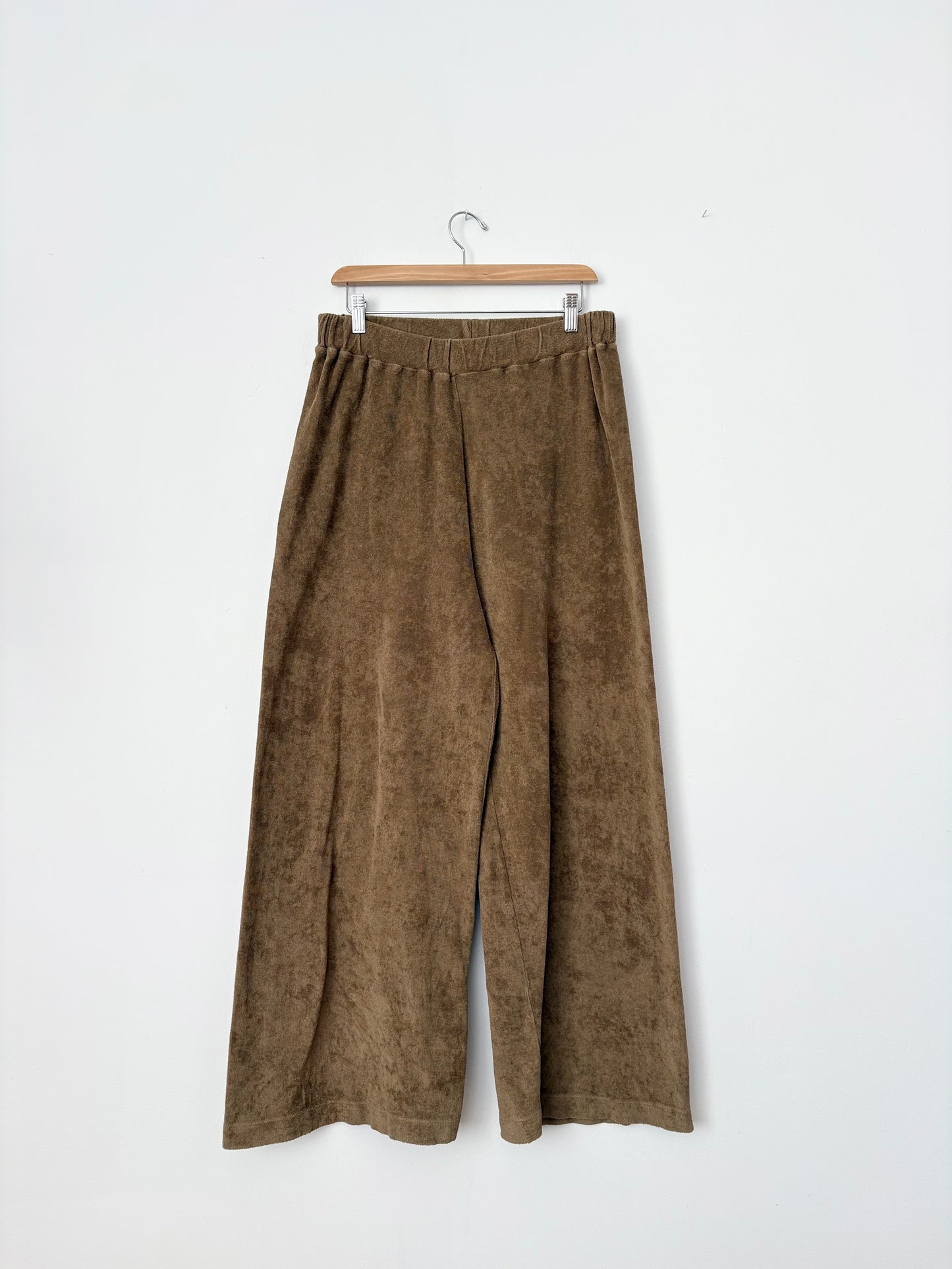 Pantalon éponge à jambes larges style folk simple, taille M/L
