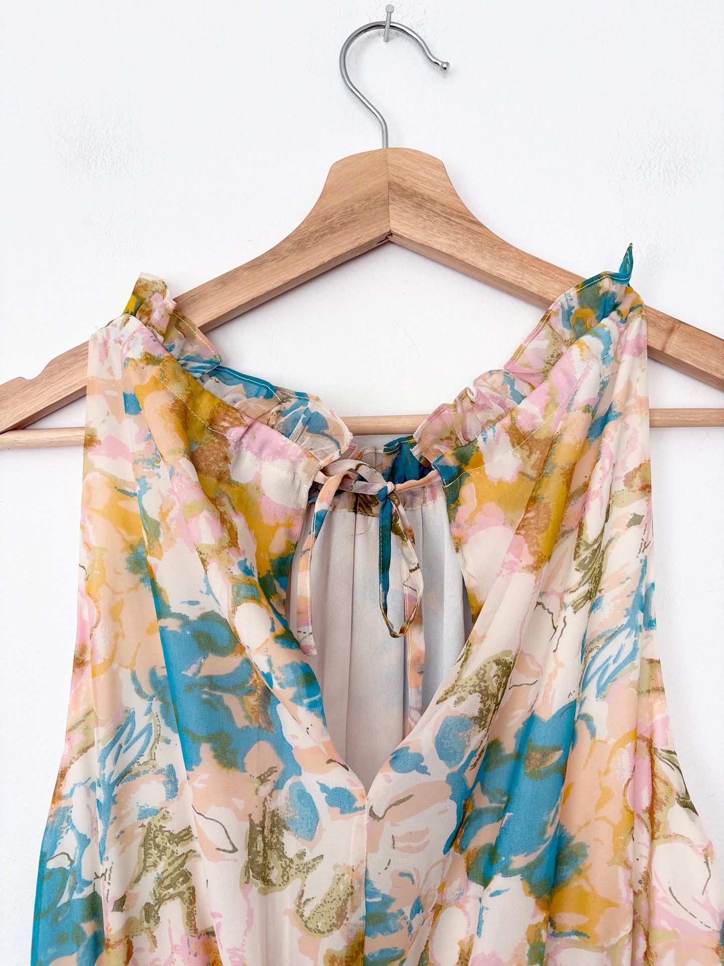 Walter Baker floral ruffle midi dress Medium