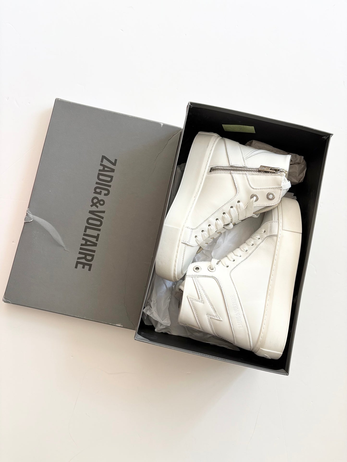 Zadig & Voltaire baskets chunky lisses veau flash US6