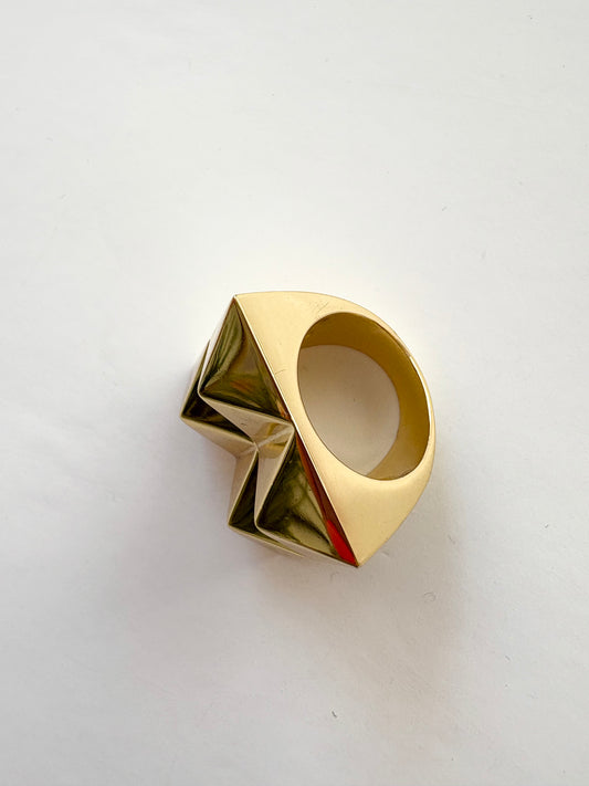 Noir NYC four stud pyramid ring