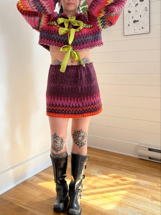 Free People handmade knit set M/L
