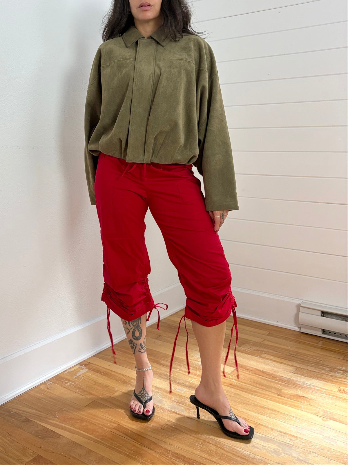 Y2K Garage low waist adjustable capris M/L
