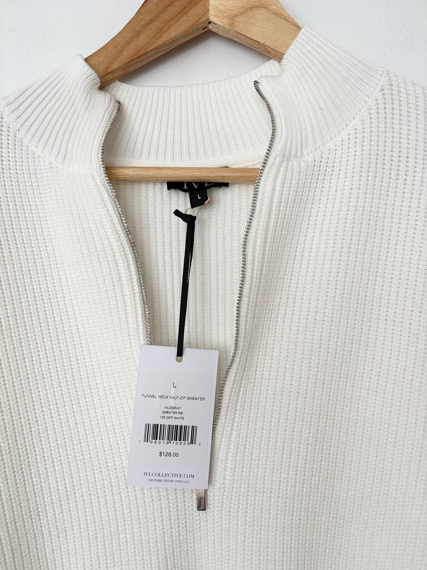 IVL Collective funnel neck half-zip sweater Large