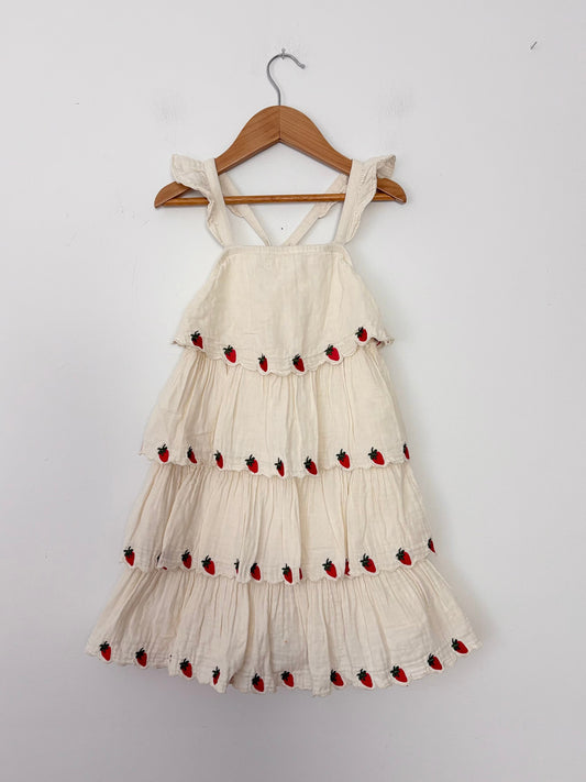 Hanna Anderson tiered strawberry dress 4T
