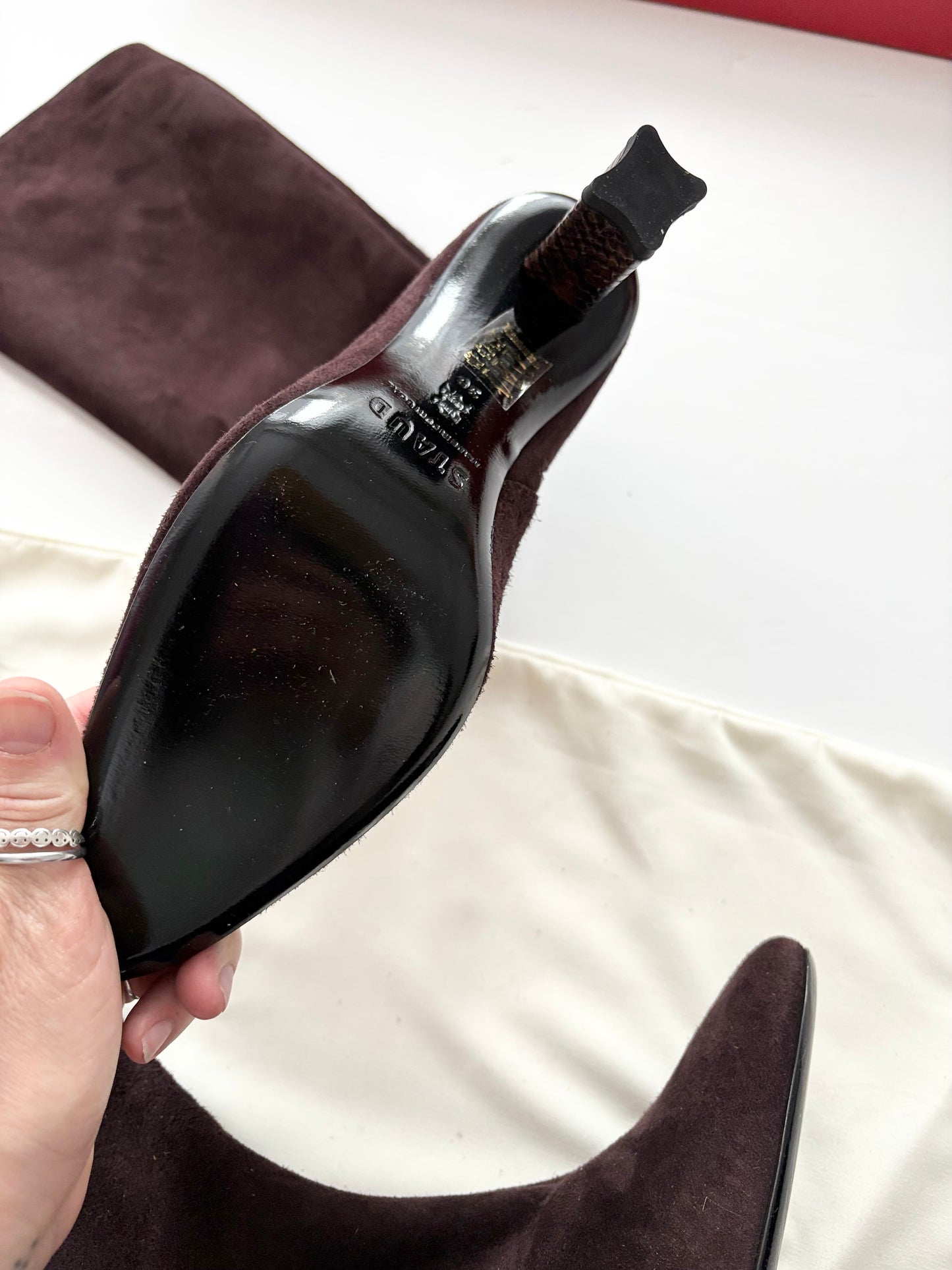 Bottes en daim marron STAUD Benny, pointure 36