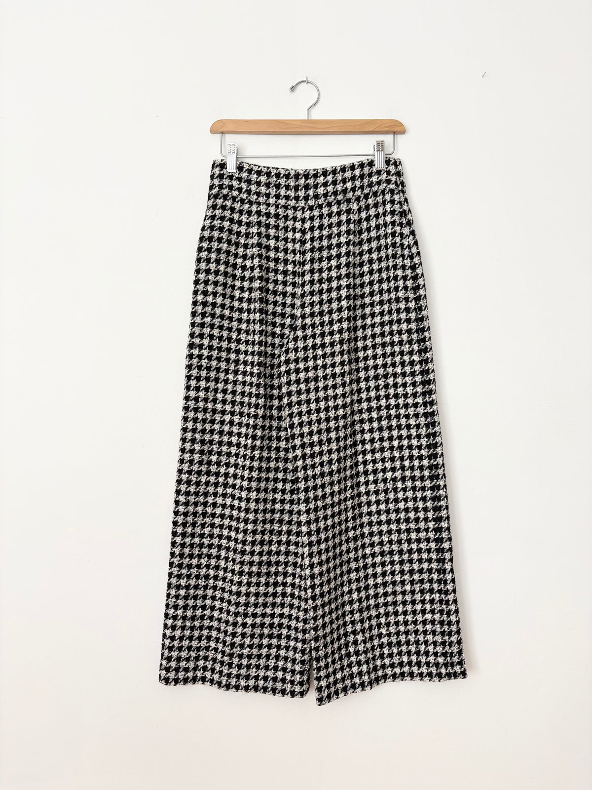 Zara houndstooth wide leg trousers Small