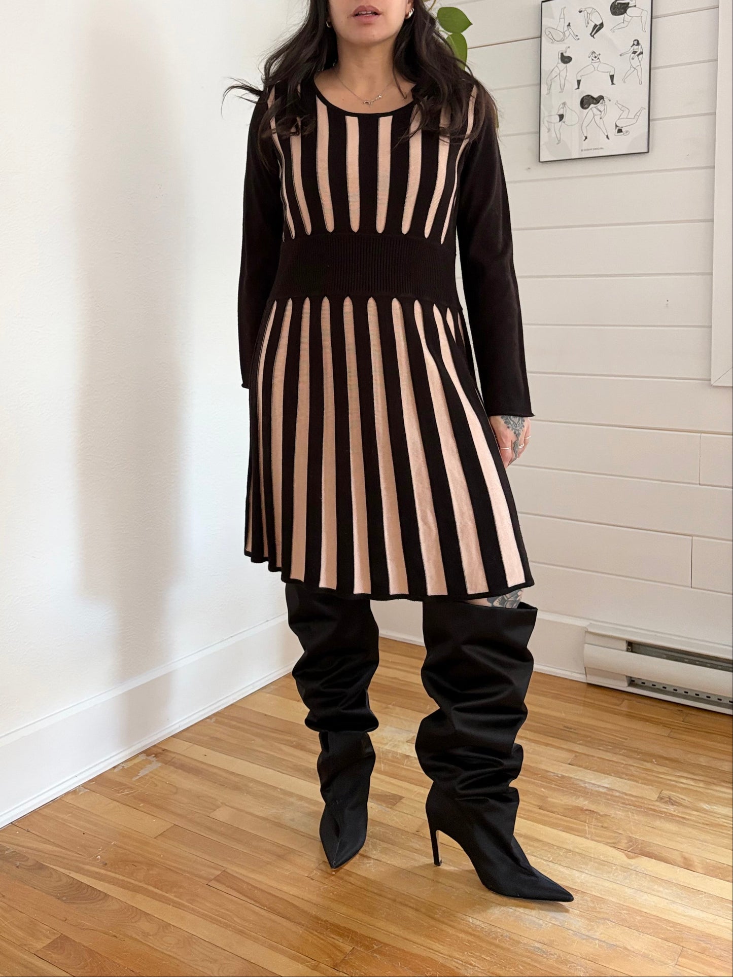 Robe rayée en maille Fenn Wright Manson Studio Y2K, taille XL