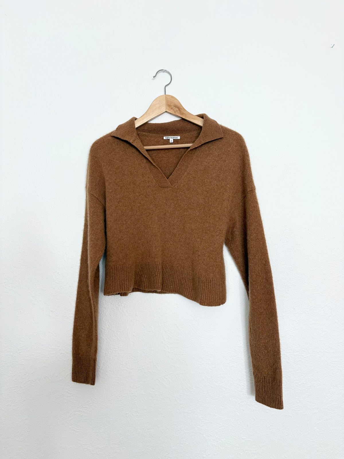 Reformation crop cashmere sweater Small