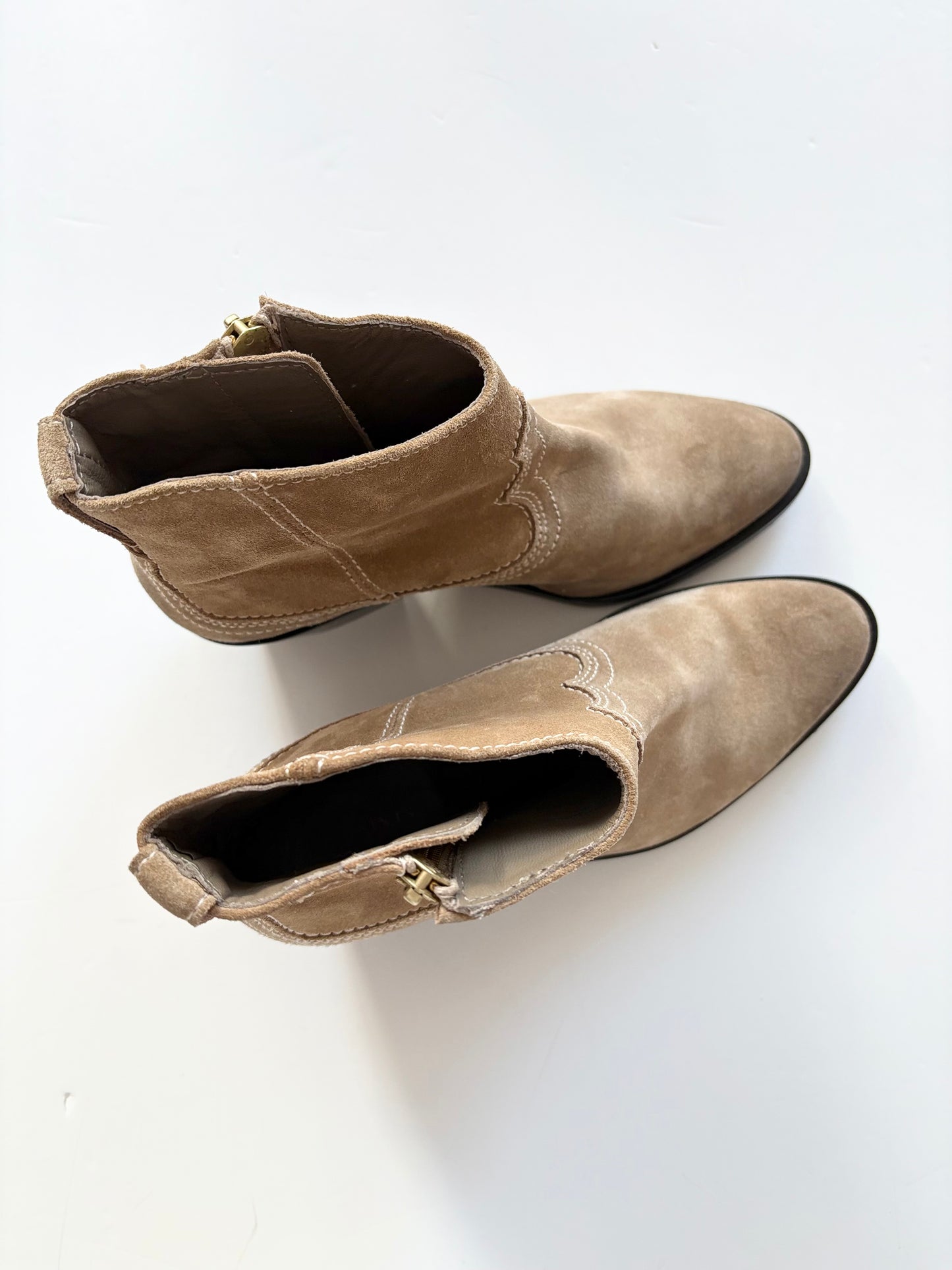 All Saints Carlotta suede western ankle boots EUR35