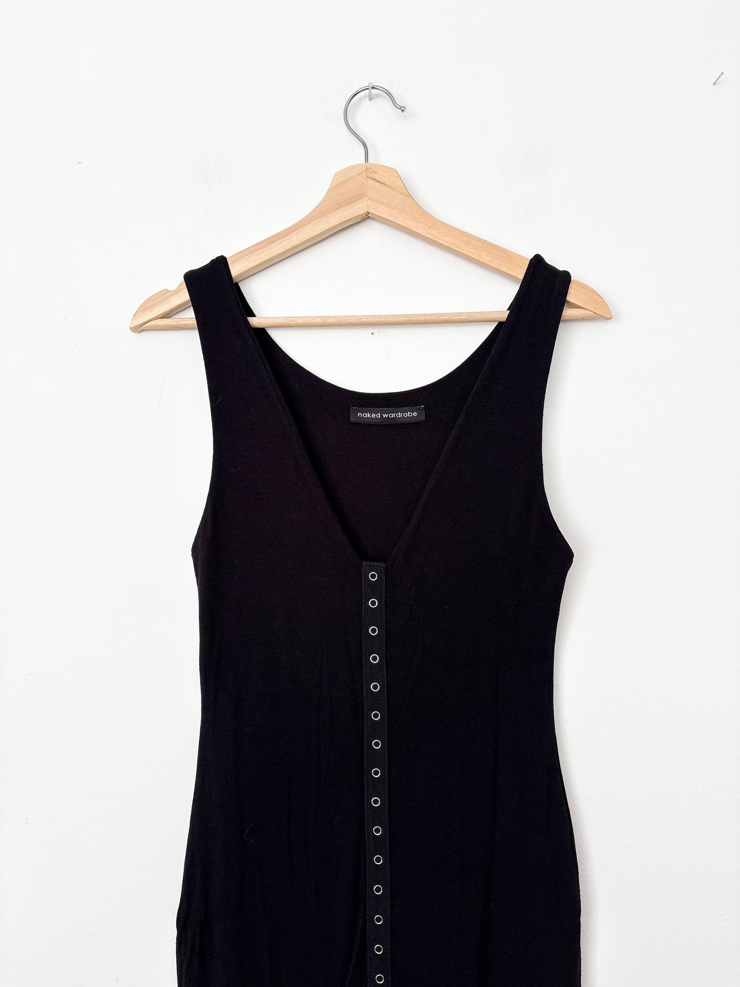 Naked Wardrobe snap button midi tank dress Large