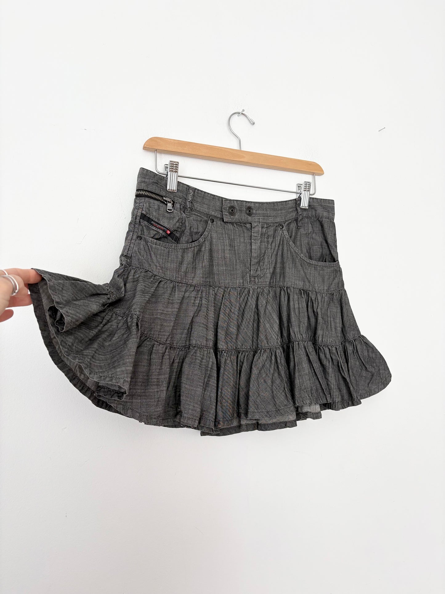 Mini-jupe à volants étagés Diesel vintage S/M
