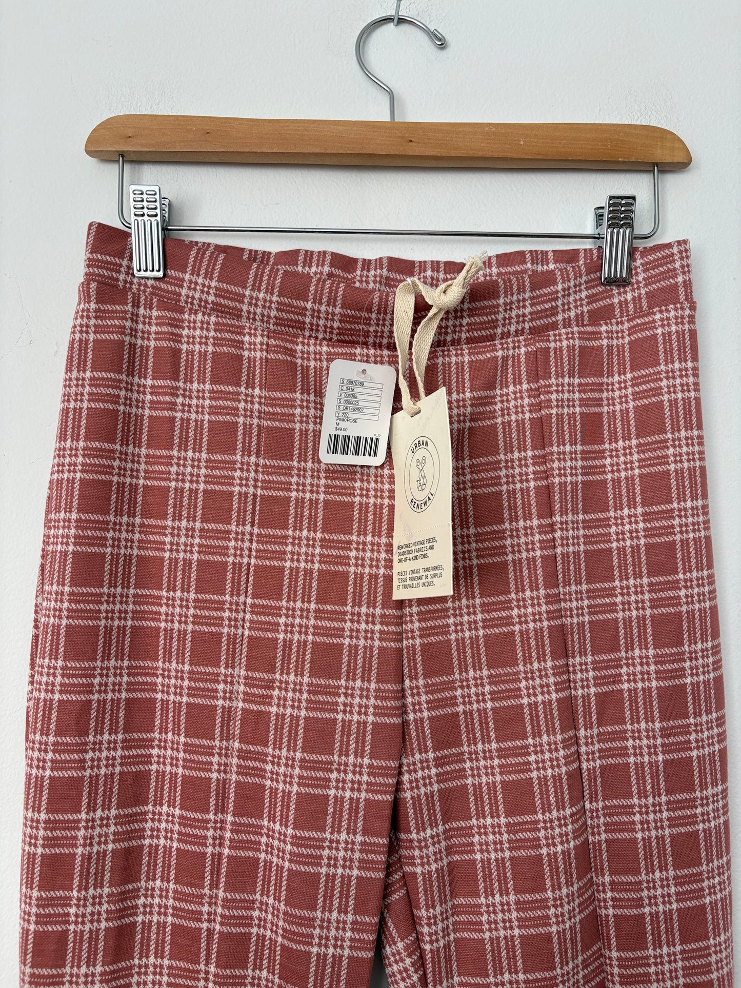 Pantalon à carreaux taille moyennen en tissu recyclé Urban Renewal