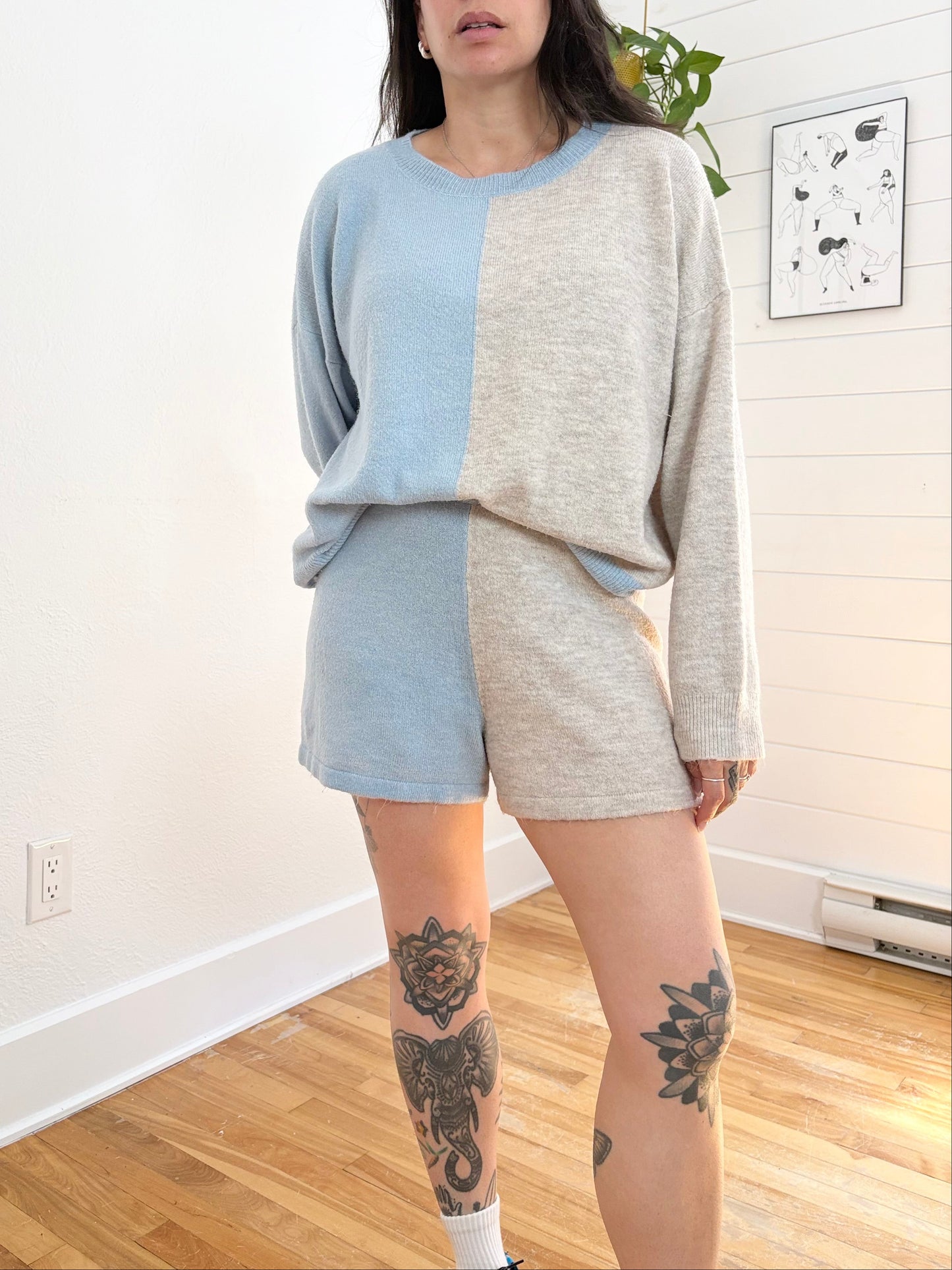 Saturday sunday Leah colorblock sweater set Large