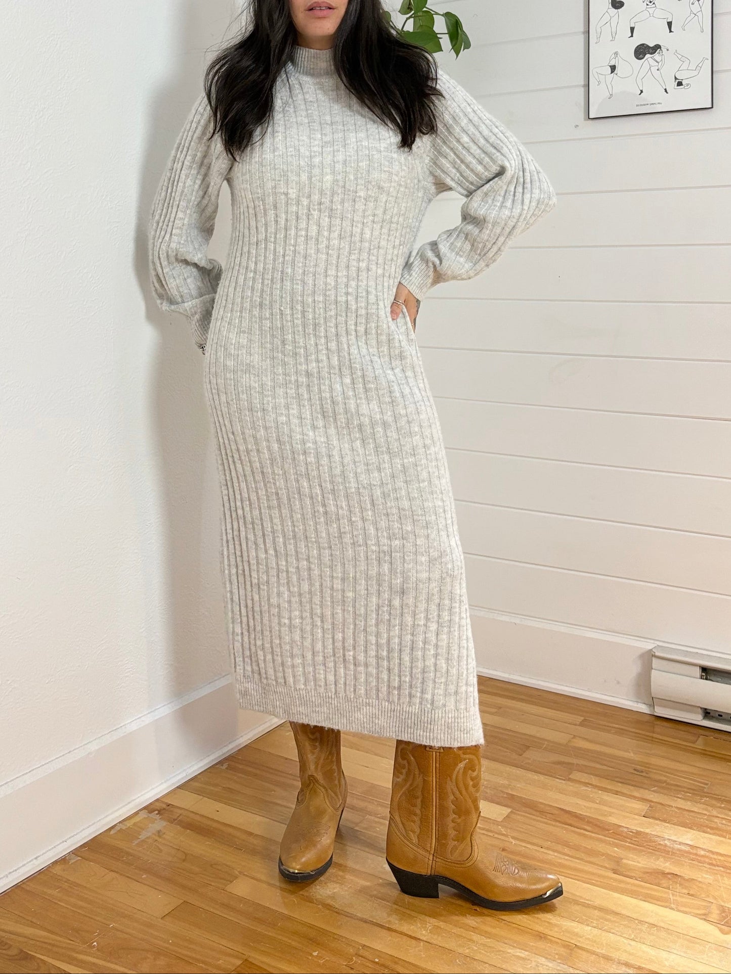 Y2K genuine leather cowboy boots US7.5