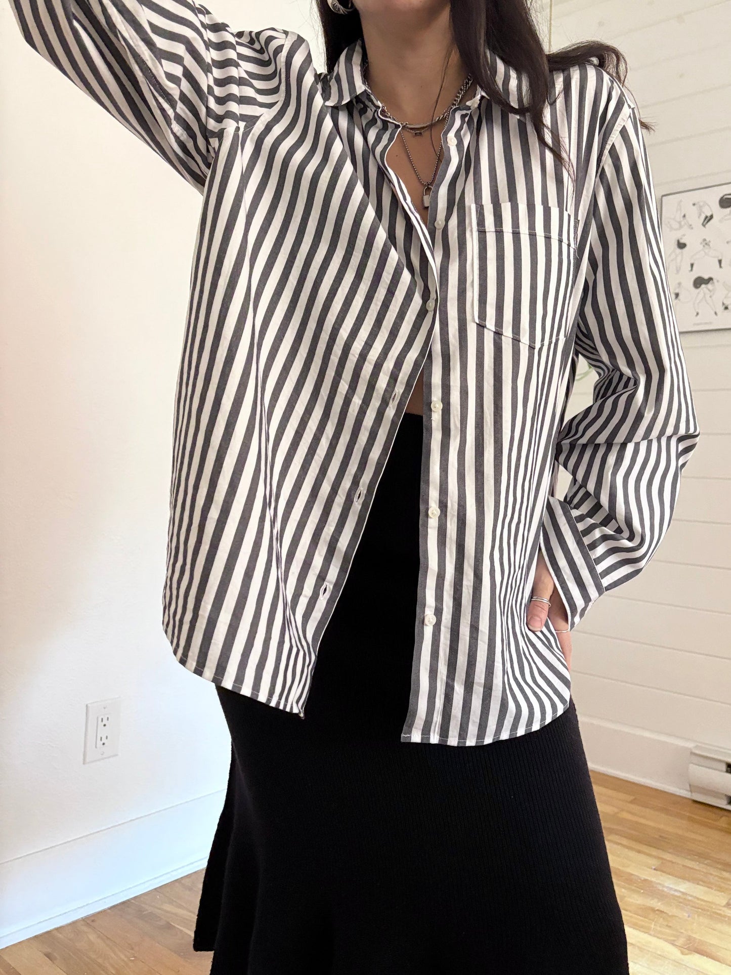 Banana Republic stripe button up shirt 2XL