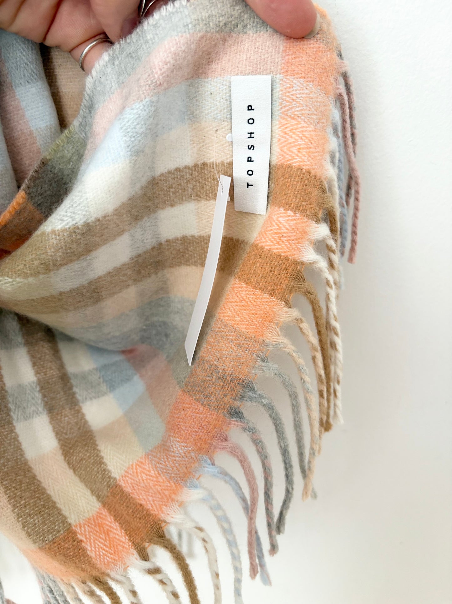 Topshop plaid fringe scarf