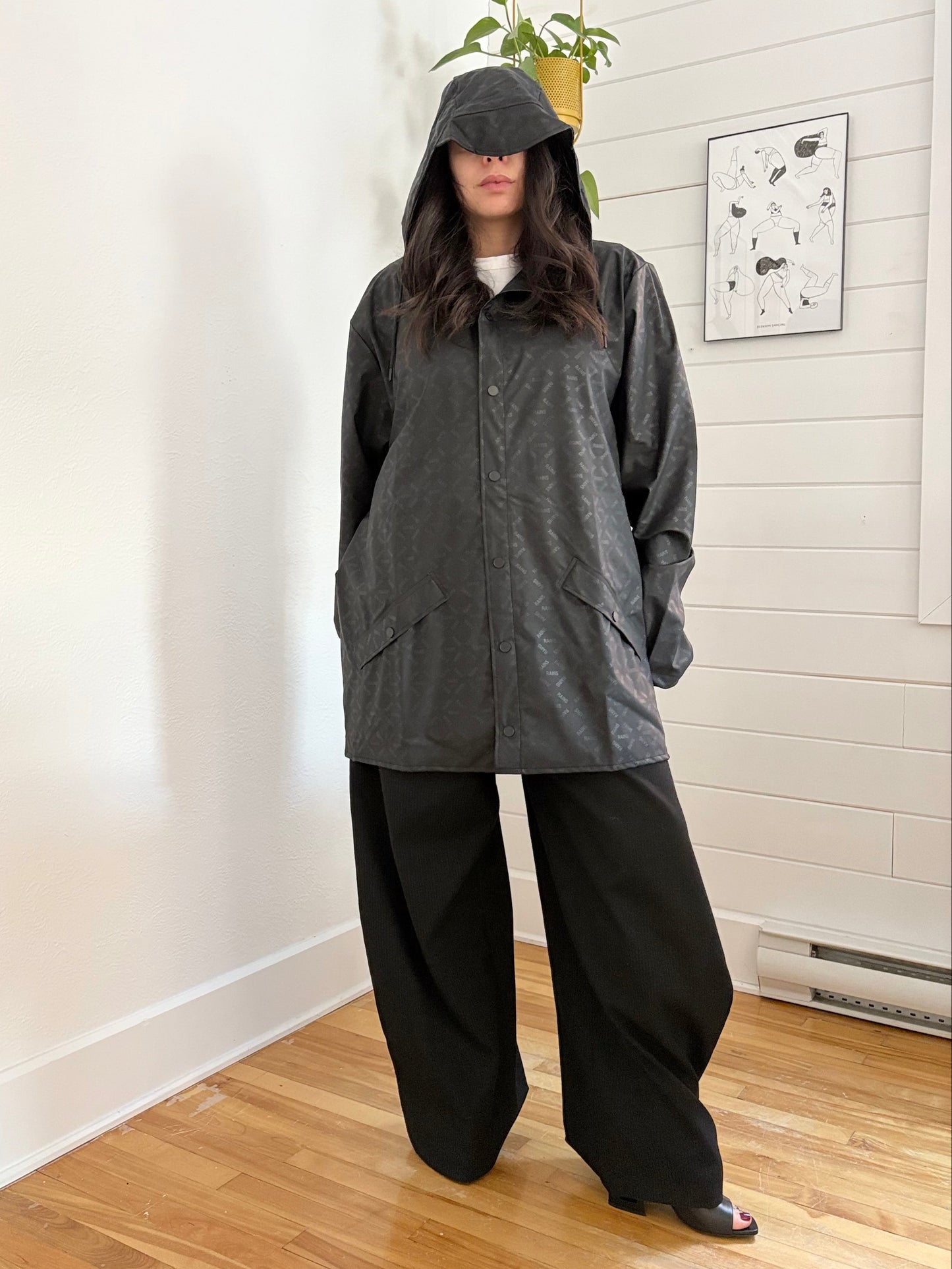 Veste à capuche à motif logo RAINS, taille XL