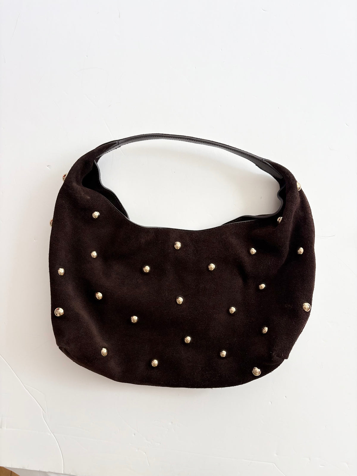 Madewell the mylie studded suede shoulder bag