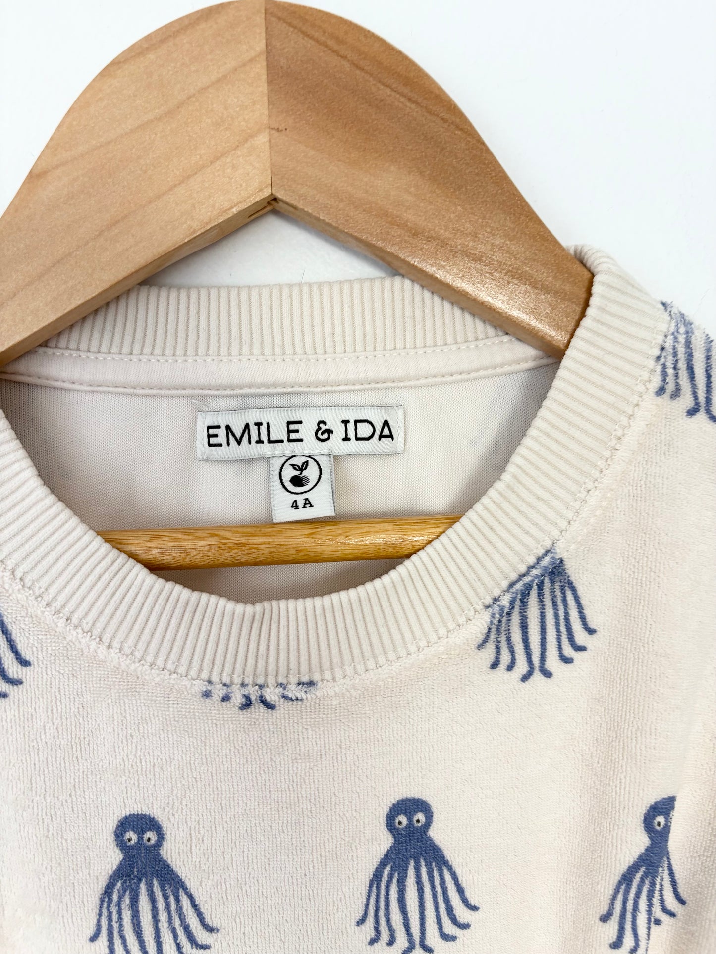 Emile & Ida terry octopus sweater 4Y