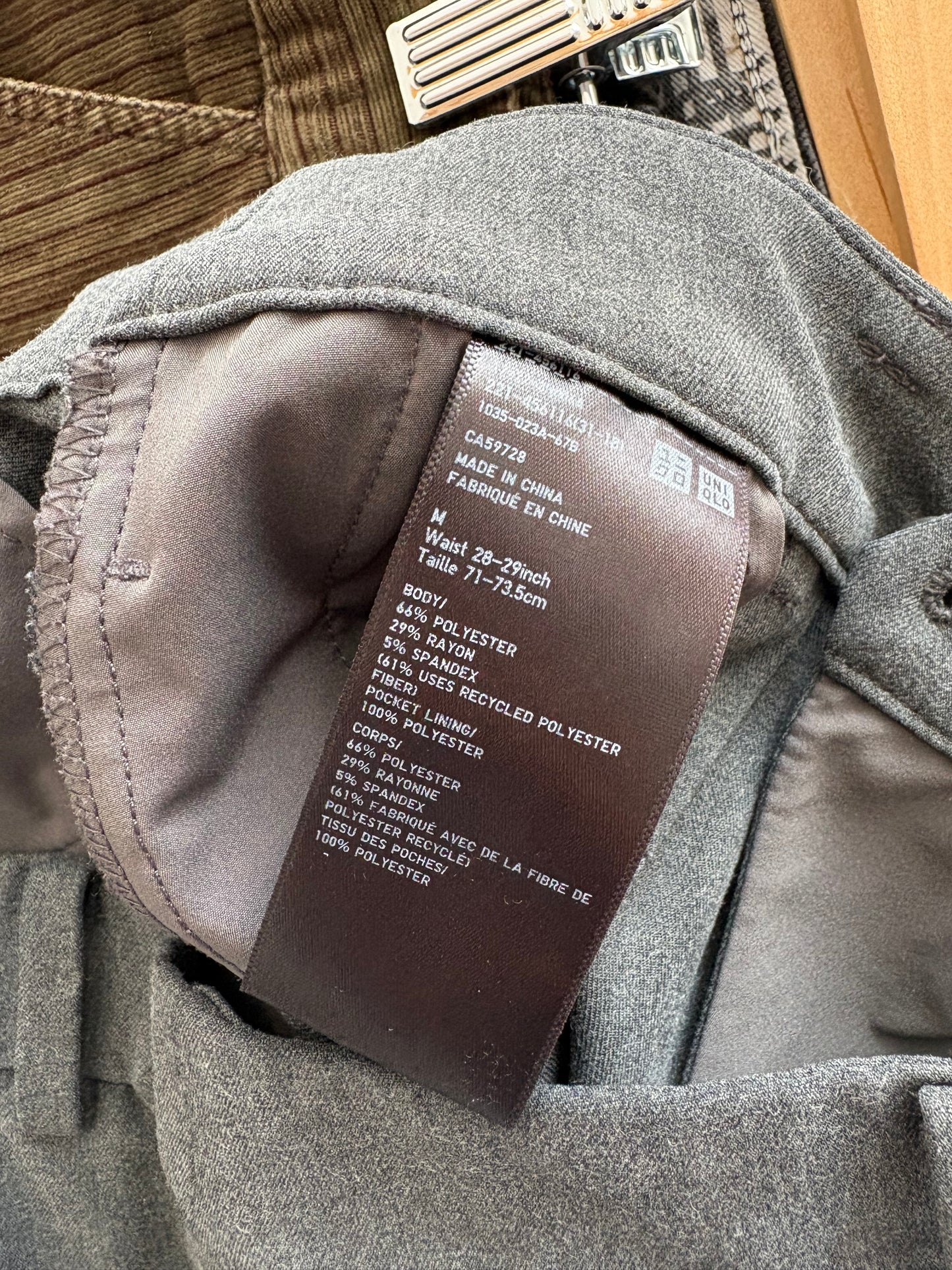 Pantalon classique à jambes larges Uniqlo Taille M